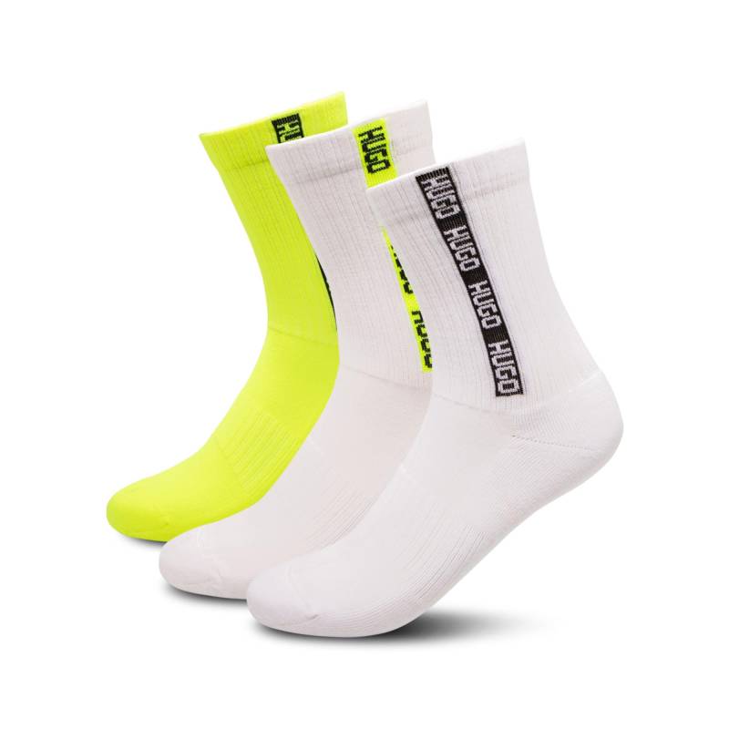 Triopack, Wadenlange Socken Herren Weiss 39-42 von HUGO