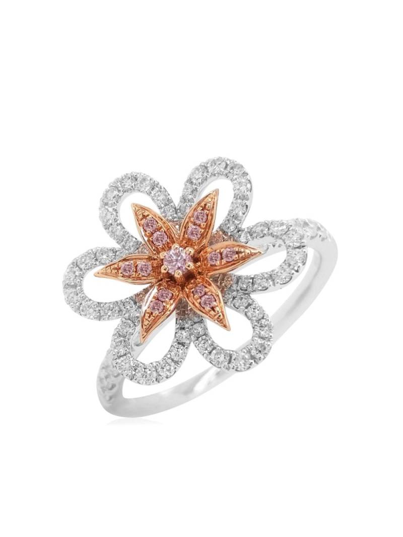 HYT Jewelry 18kt rose gold and platinum diamond floral ring - Silver von HYT Jewelry