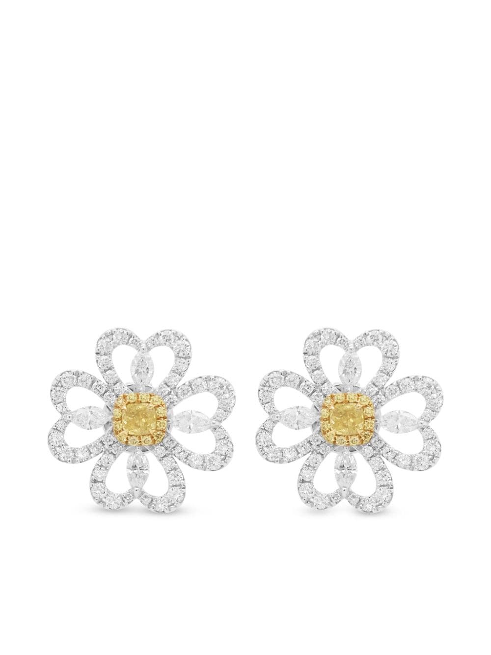 HYT Jewelry 18kt white and yellow gold stud earrings - Silver von HYT Jewelry