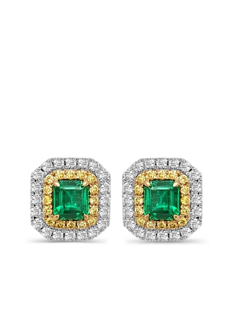 HYT Jewelry 18kt white gold emerald and diamond earrings - Silver von HYT Jewelry