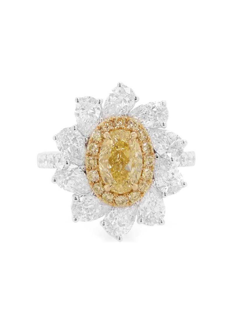 HYT Jewelry 18kt white gold yellow diamond ring - Silver von HYT Jewelry