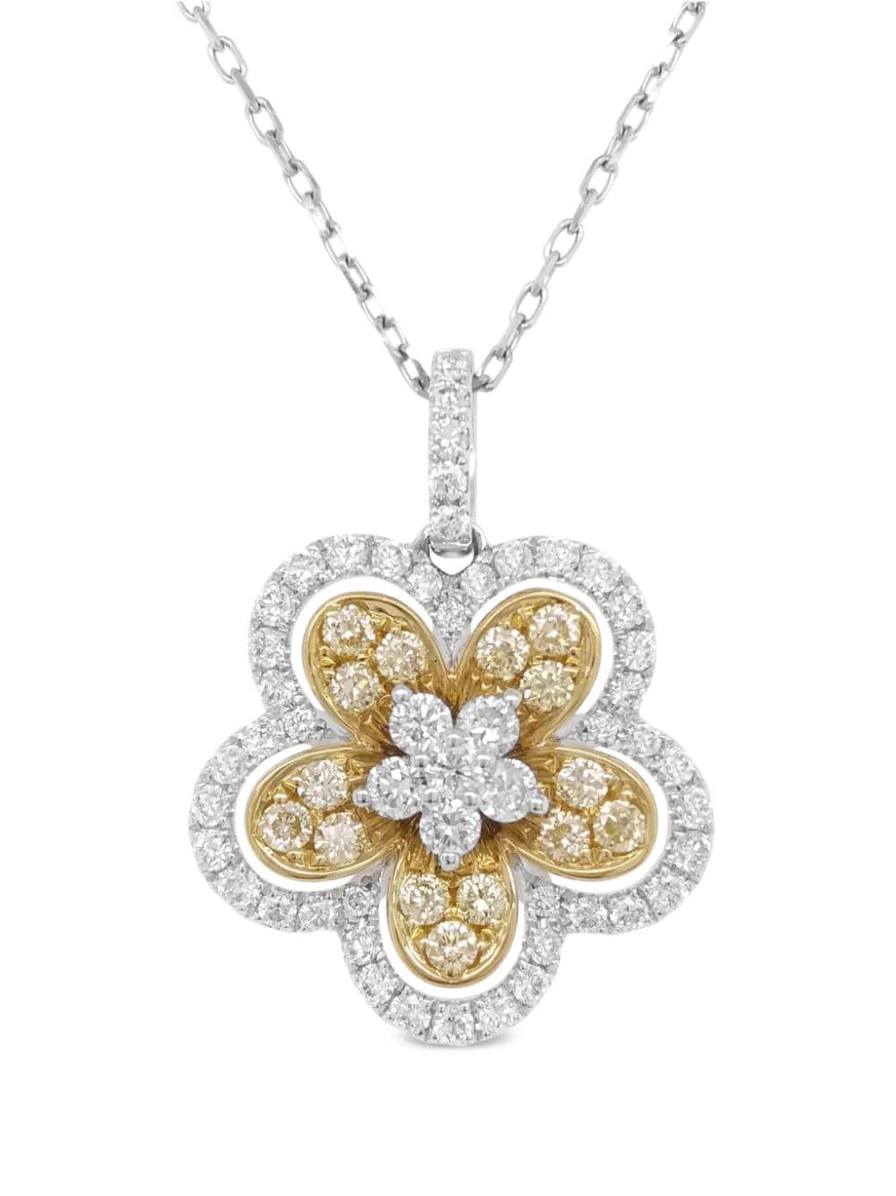 HYT Jewelry 18kt yellow gold and platinum diamond necklace - Silver von HYT Jewelry