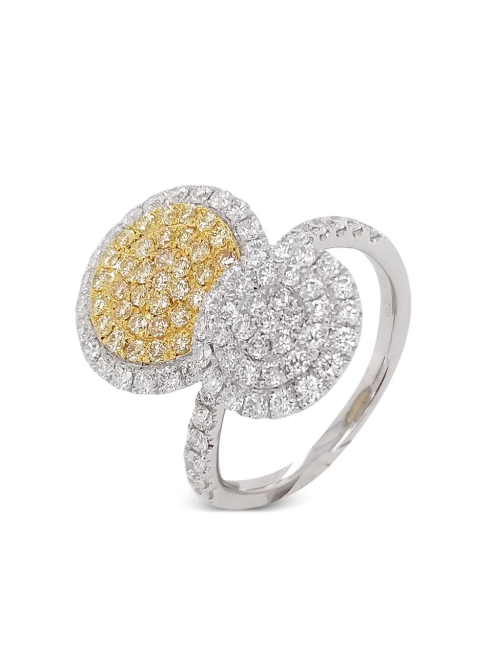 HYT Jewelry 18kt yellow gold and platinum diamond ring - Silver von HYT Jewelry