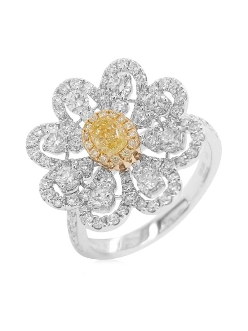 HYT Jewelry 18kt yellow gold palladium and diamond ring - Silver von HYT Jewelry