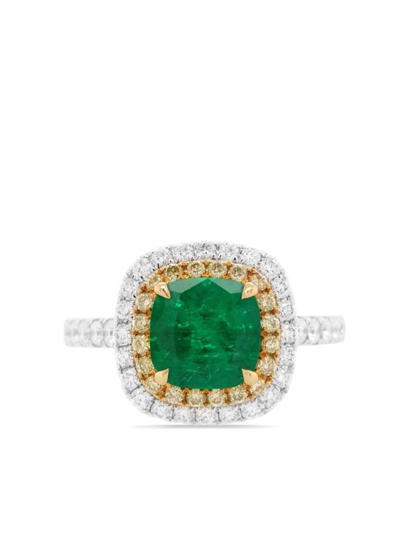 HYT Jewelry platinum diamond and emerald ring - Silver von HYT Jewelry