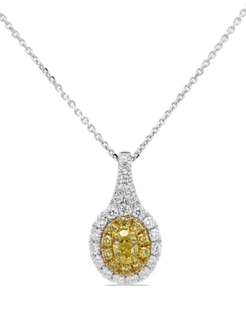 HYT Jewelry platinum yellow and white diamond necklace - Silver von HYT Jewelry