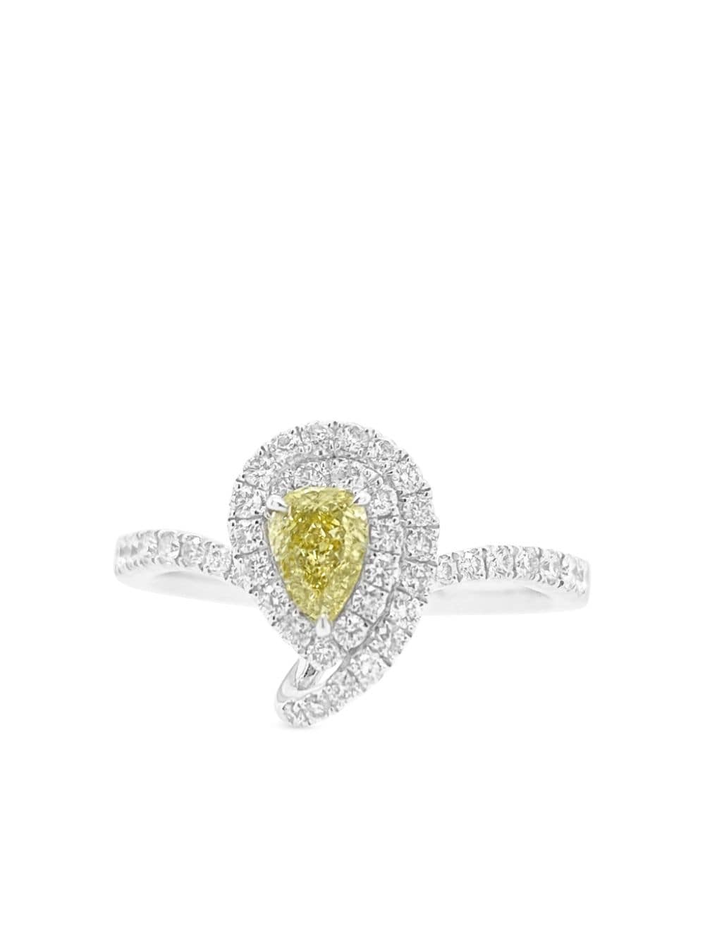 HYT Jewelry platinum yellow and white diamond ring - Silver von HYT Jewelry