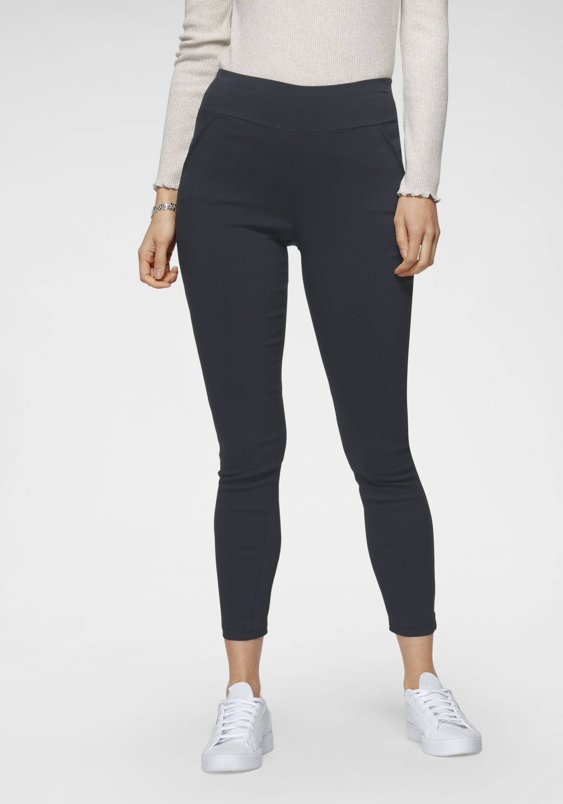 HaILY’S Jeggings »Trendige Web-Jeggings von HAILYS:«, (Enge High Waist Form mit Gummizugbund, breitem Bündchen), und hohem Stretchanteil in 7/8- Länge von HaILY’S