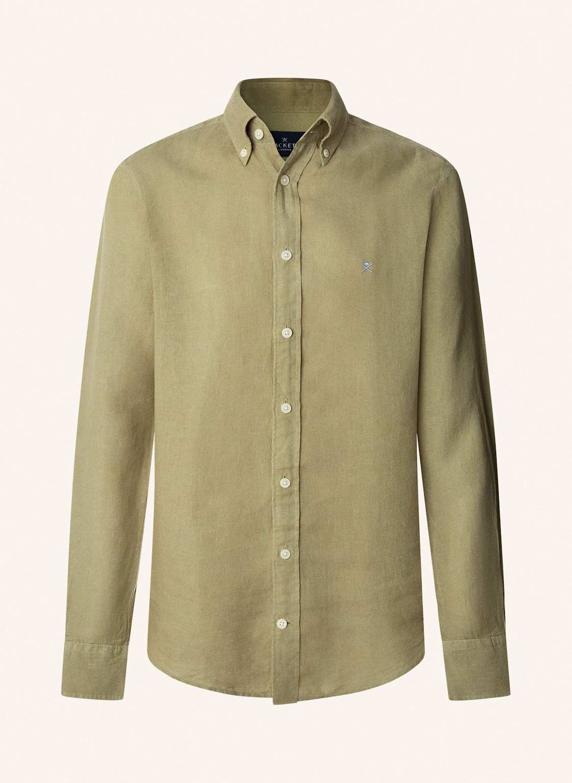 Hackett London Freizeithemd Ess Gmd Linen Brpt gruen von Hackett London