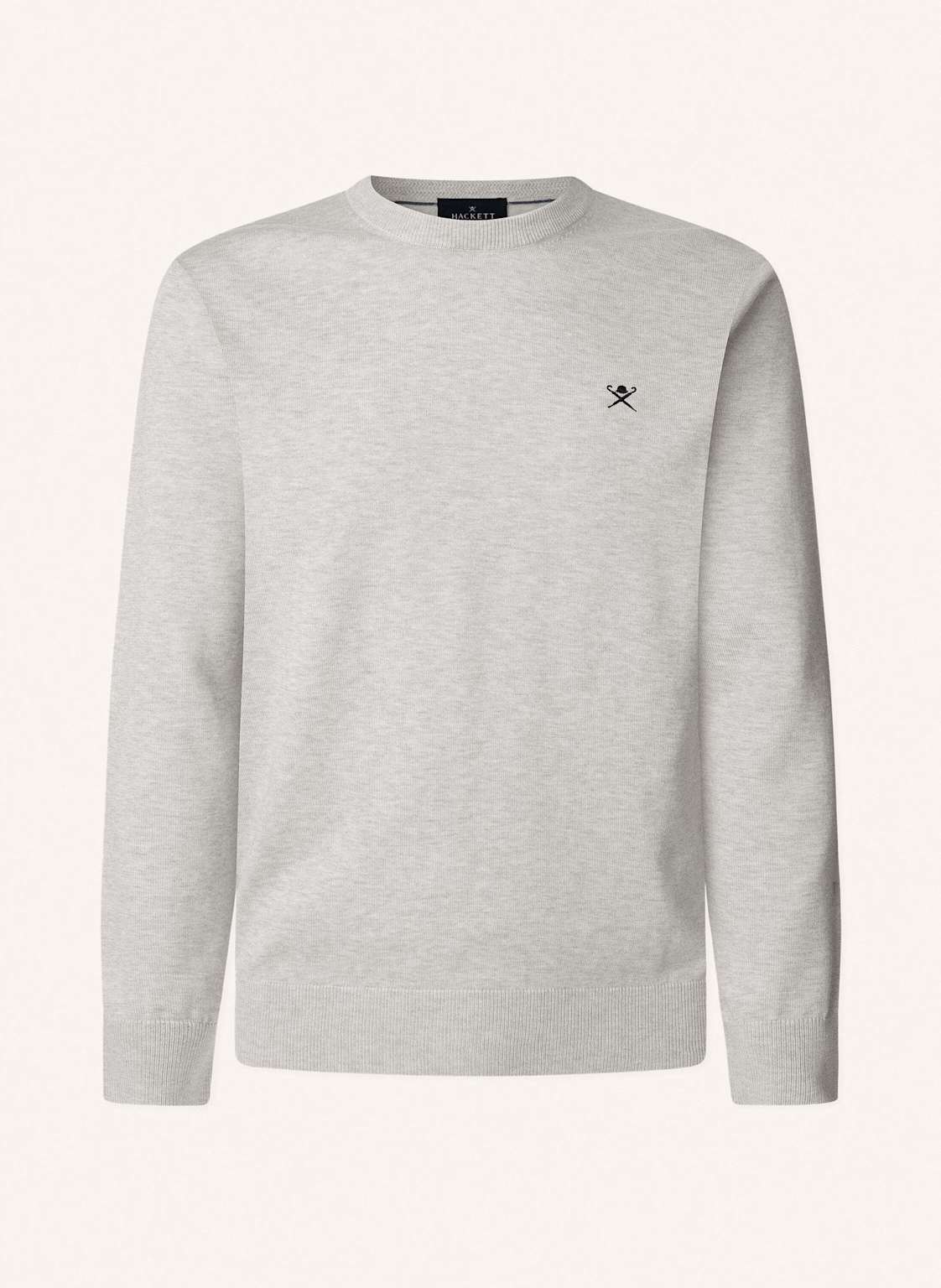 Hackett London Pullover Cotton Silk Crew grau von Hackett London