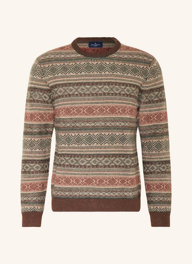 Hackett London Sweatshirt Fairisle Crew grau von Hackett London