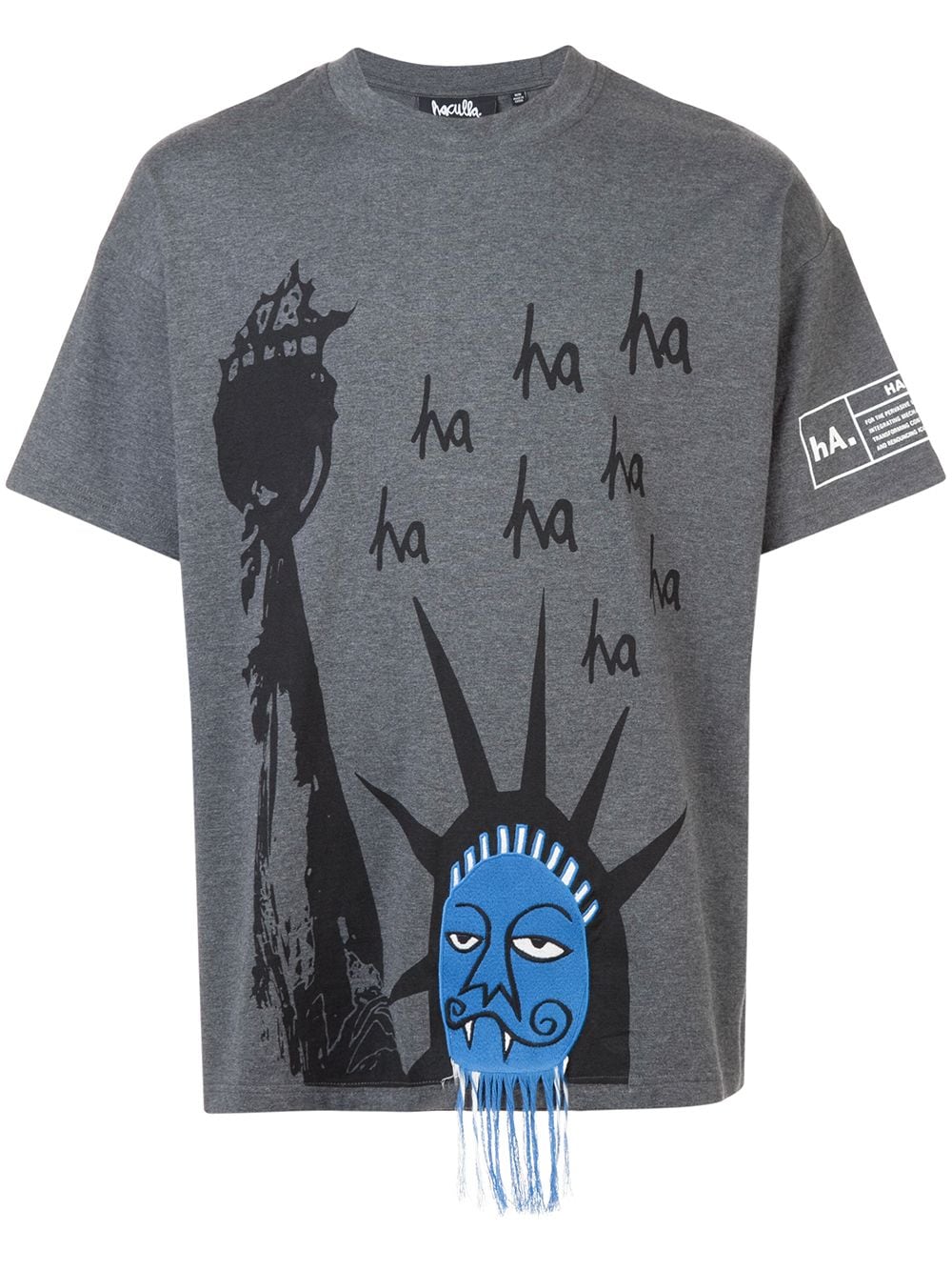 Haculla Ha Ha Liberty drop shoulder T-shirt - Grey von Haculla