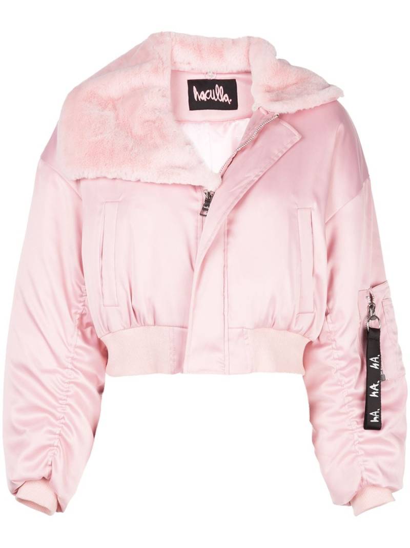 Haculla Signature Eyes cropped bomber jacket - Pink von Haculla