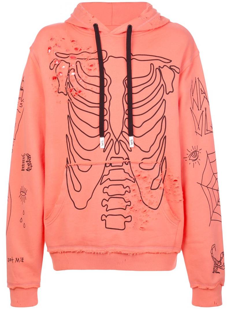 Haculla Sing distressed graphic hoody - Orange von Haculla