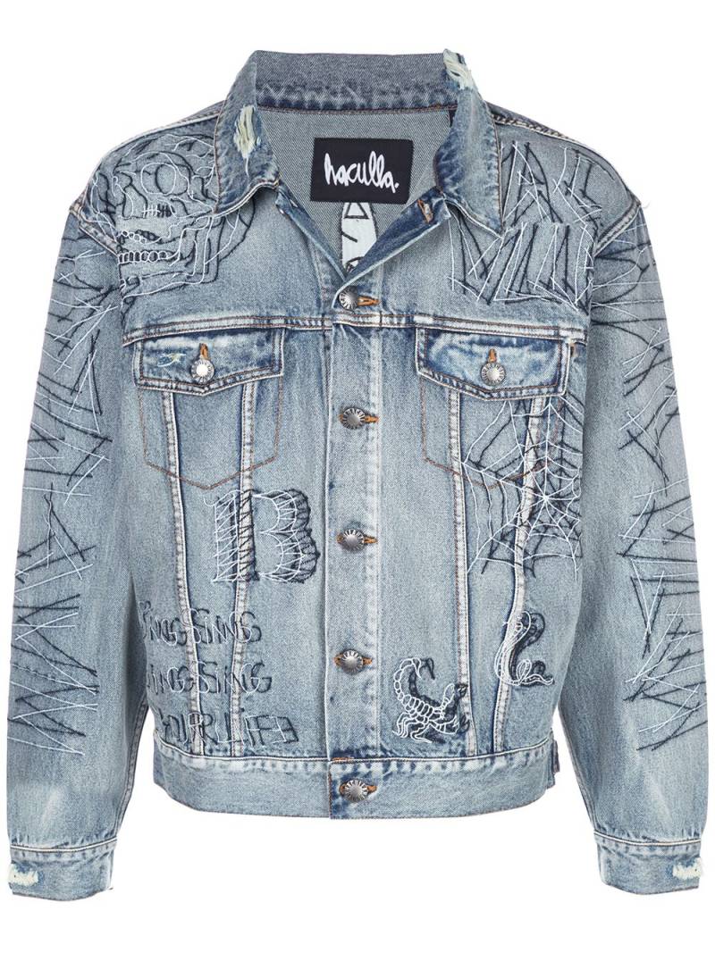 Haculla Tatted printed denim jacket - Blue von Haculla