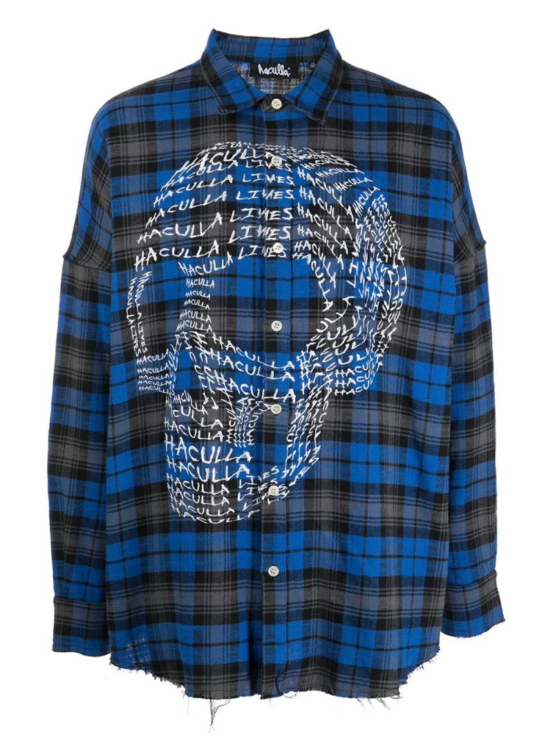 Haculla check-print skull shirt - Blue von Haculla