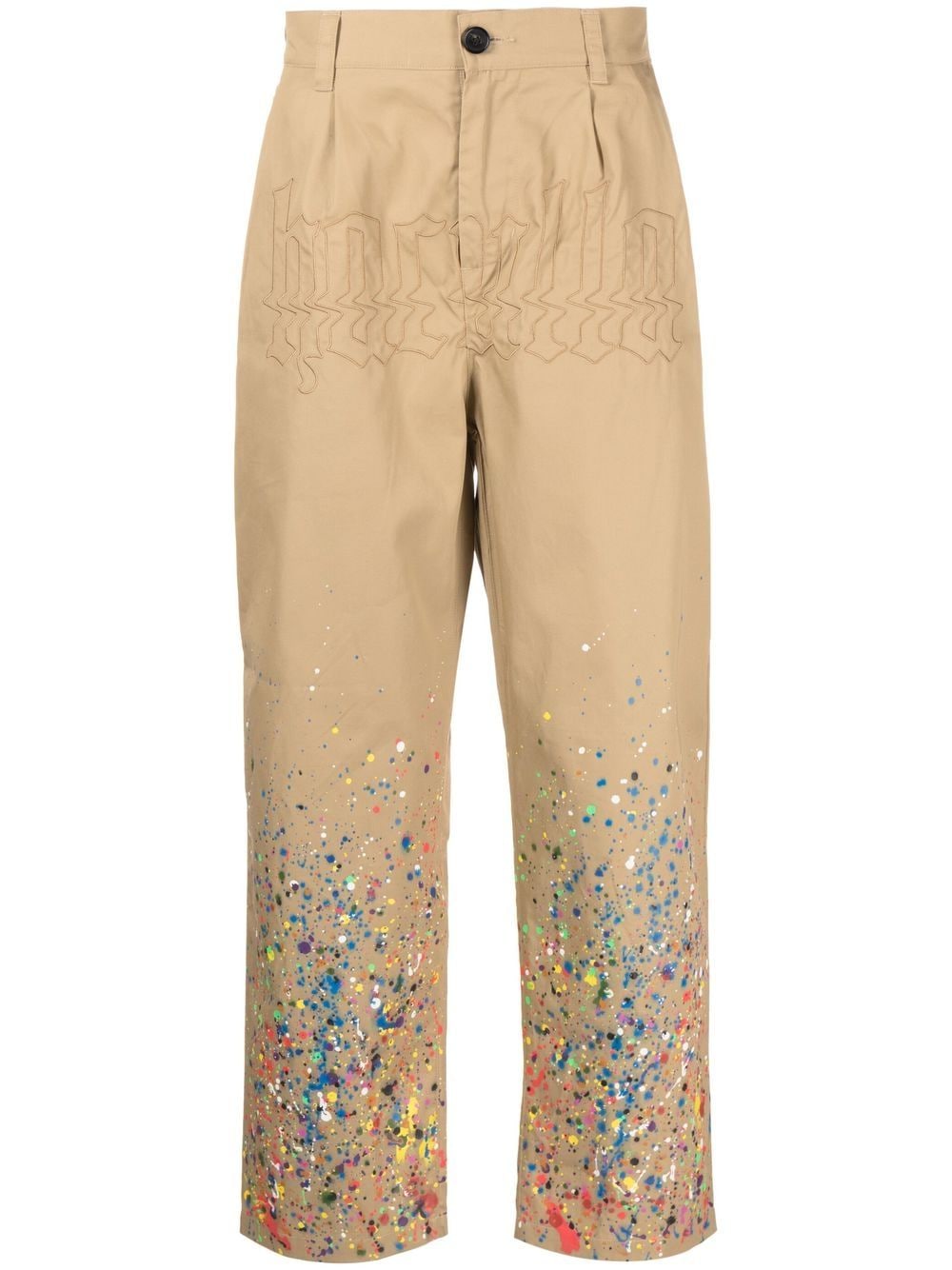 Haculla cotton paint-splatter trousers - Brown von Haculla
