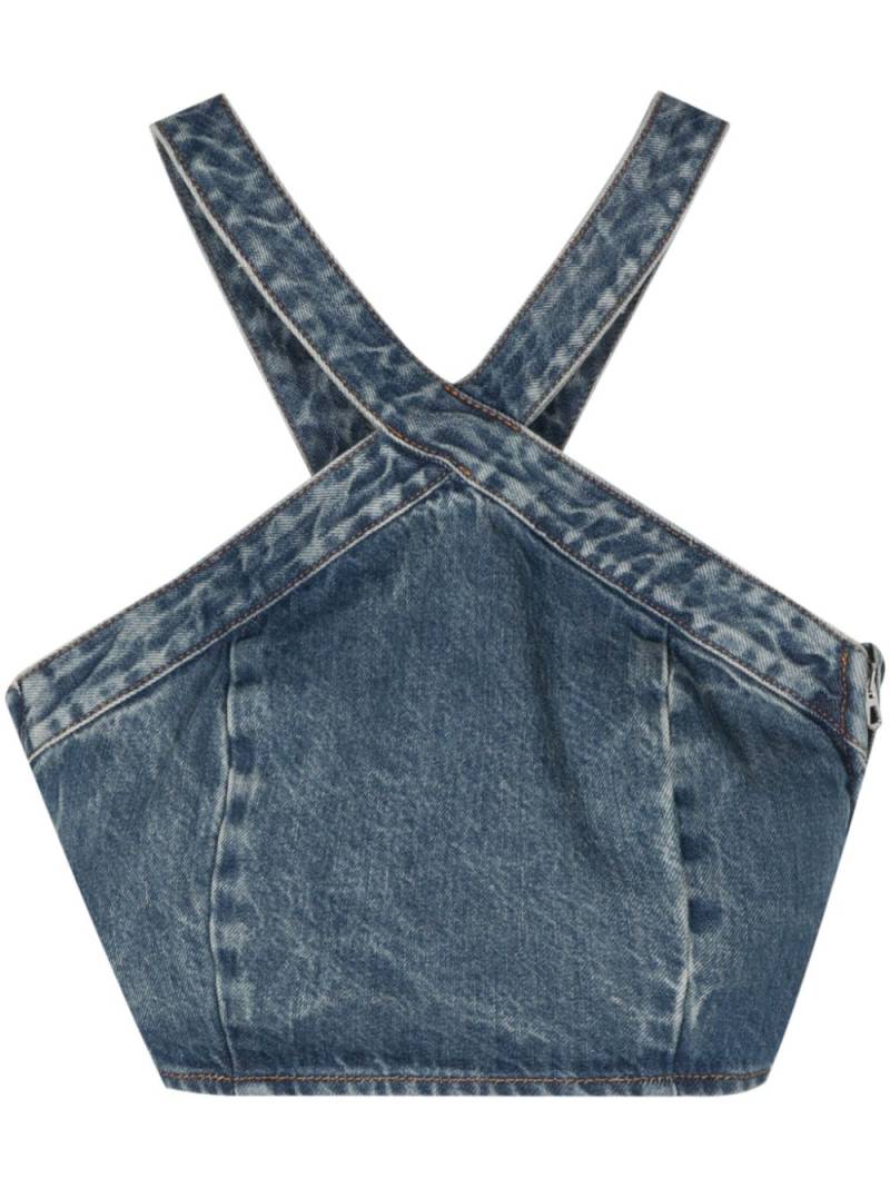 Haikure Kendall cropped denim top - Blue von Haikure