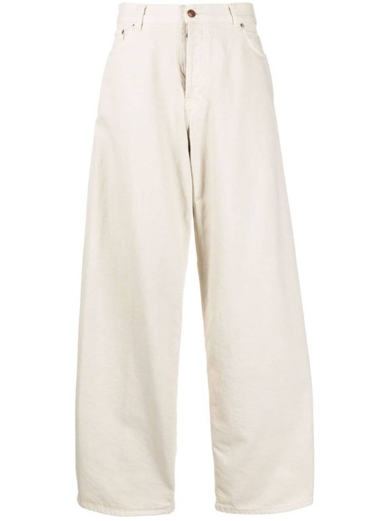 Haikure high-waist wide-leg cotton trousers - Neutrals von Haikure