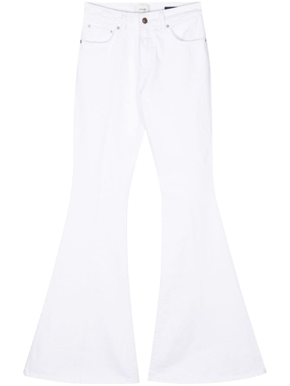 Haikure mini-tag flared jeans - White von Haikure