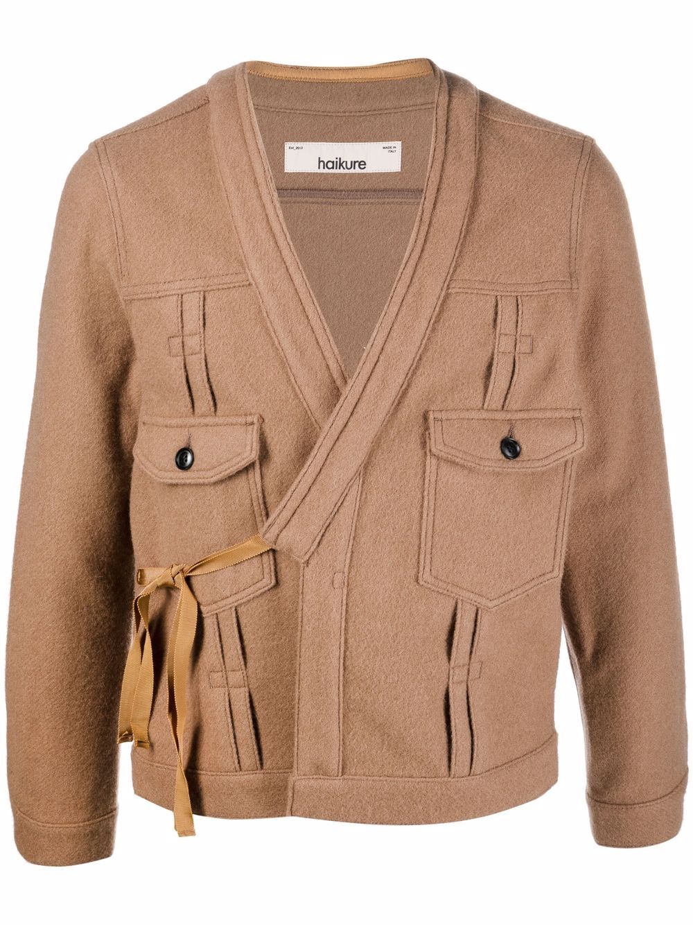 Haikure side tie-fastened wool jacket - Brown von Haikure