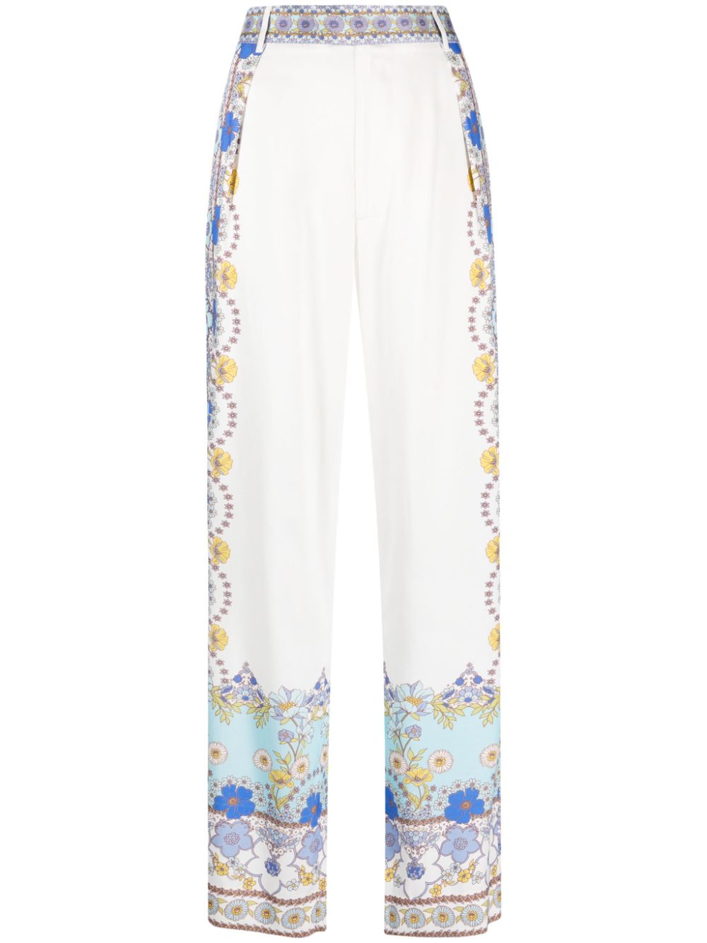 Hale Bob floral-print high-waist trousers - White von Hale Bob