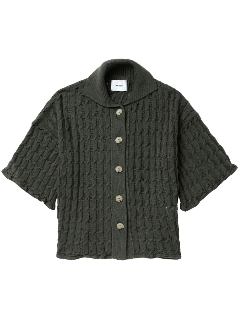 Halfboy cable-knit cotton top - Green von Halfboy