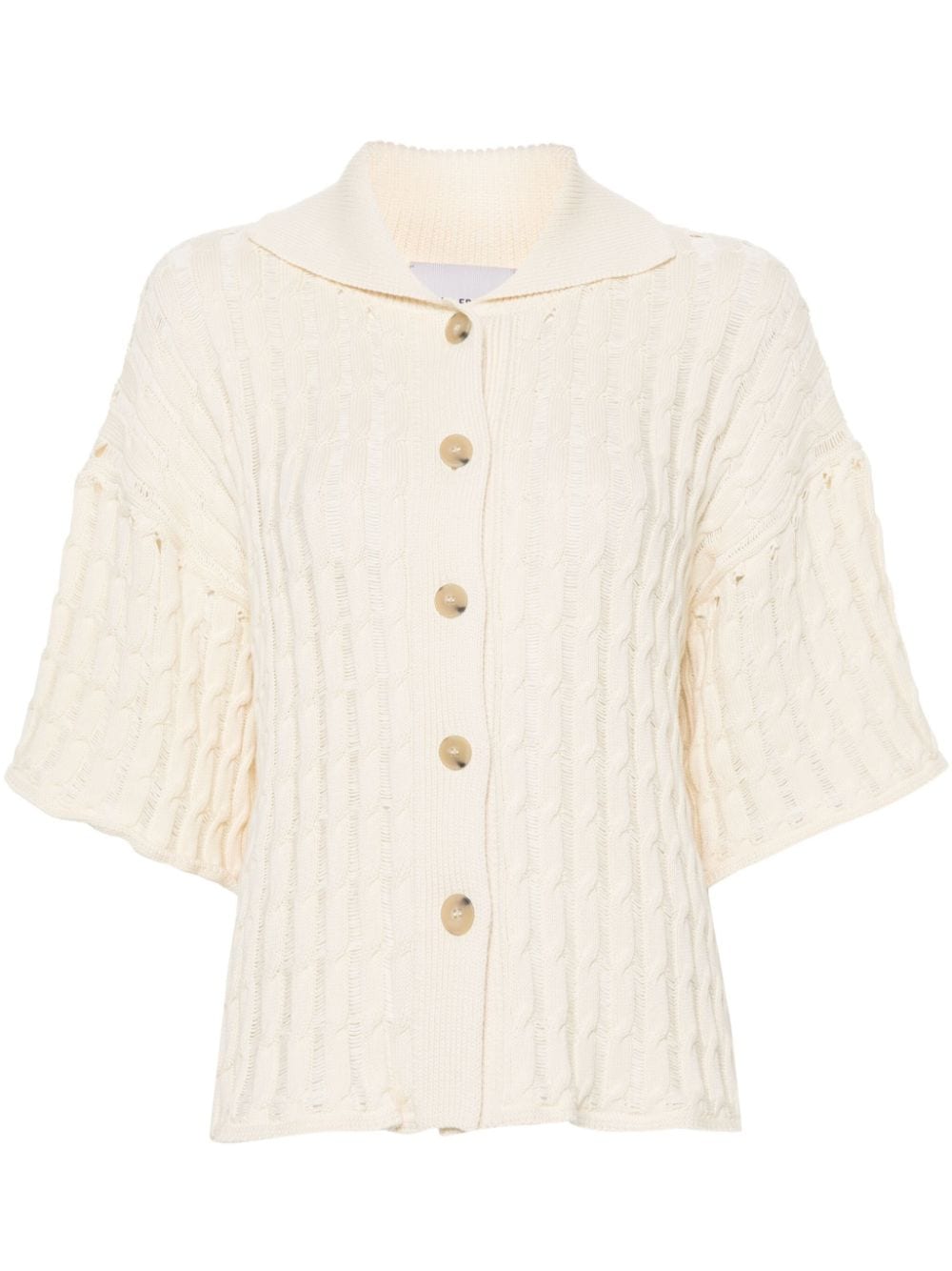 Halfboy cable-knit cotton top - Neutrals von Halfboy