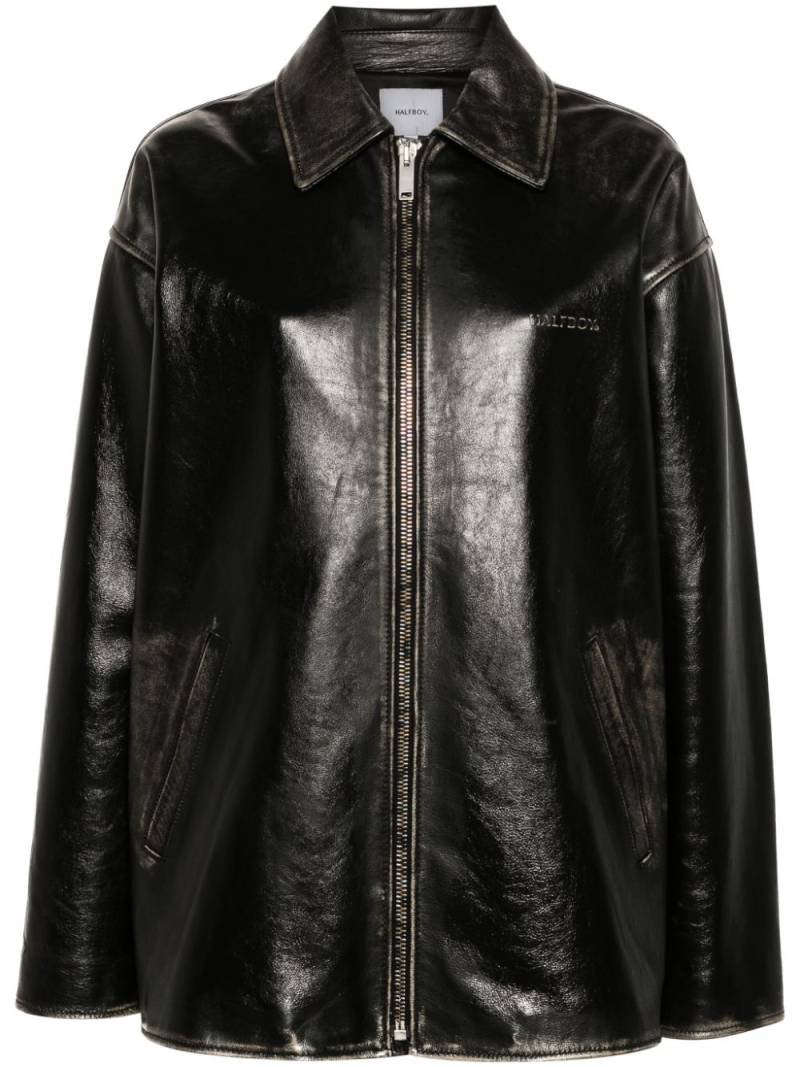 Halfboy distressed-leather jacket - Black von Halfboy