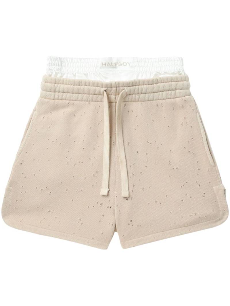 Halfboy layered cotton shorts - Neutrals von Halfboy