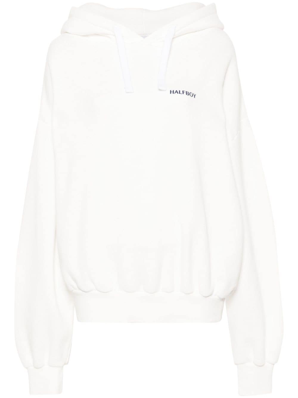 Halfboy logo-print cotton hoodie - White von Halfboy