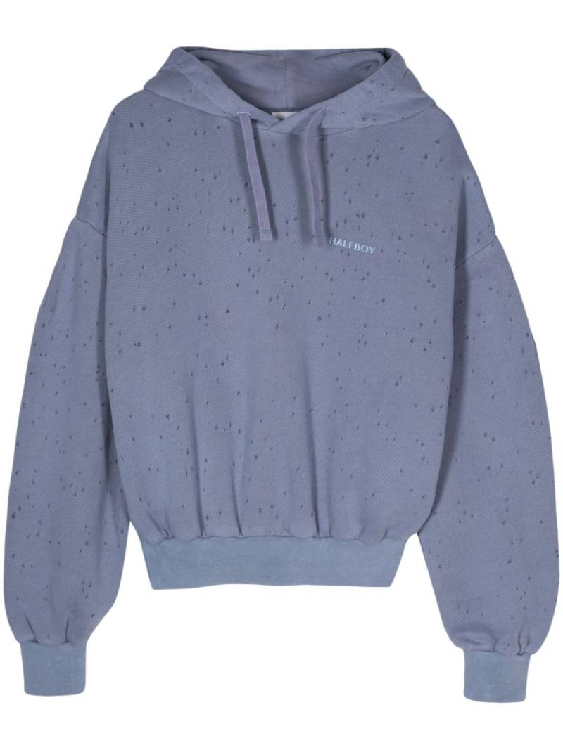 Halfboy logo-print hoodie - Blue von Halfboy