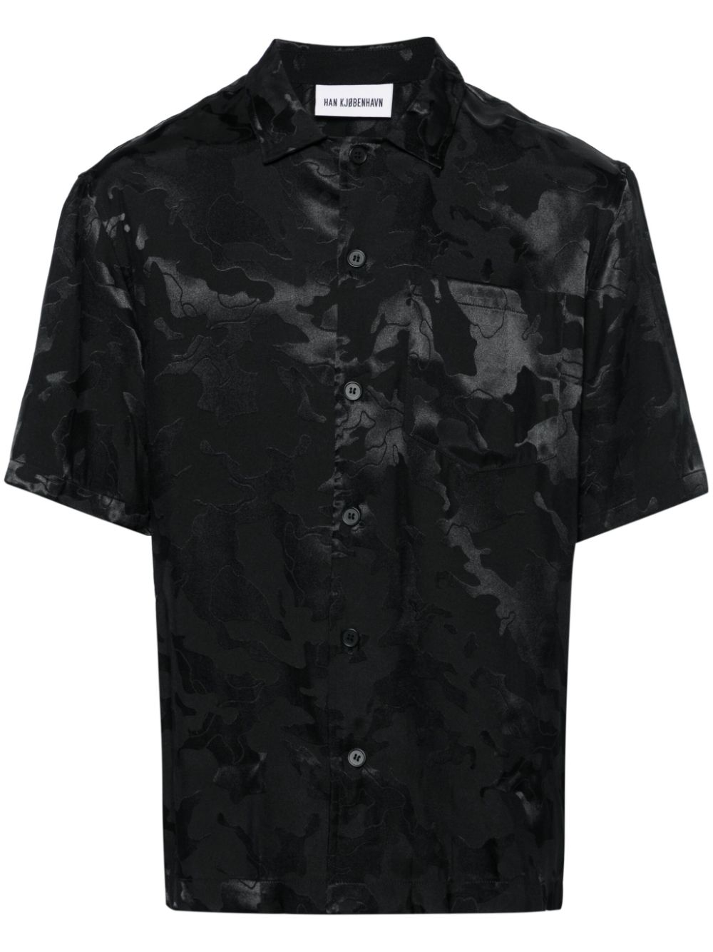 Han Kjøbenhavn jacquard satin shirt - Black von Han Kjøbenhavn