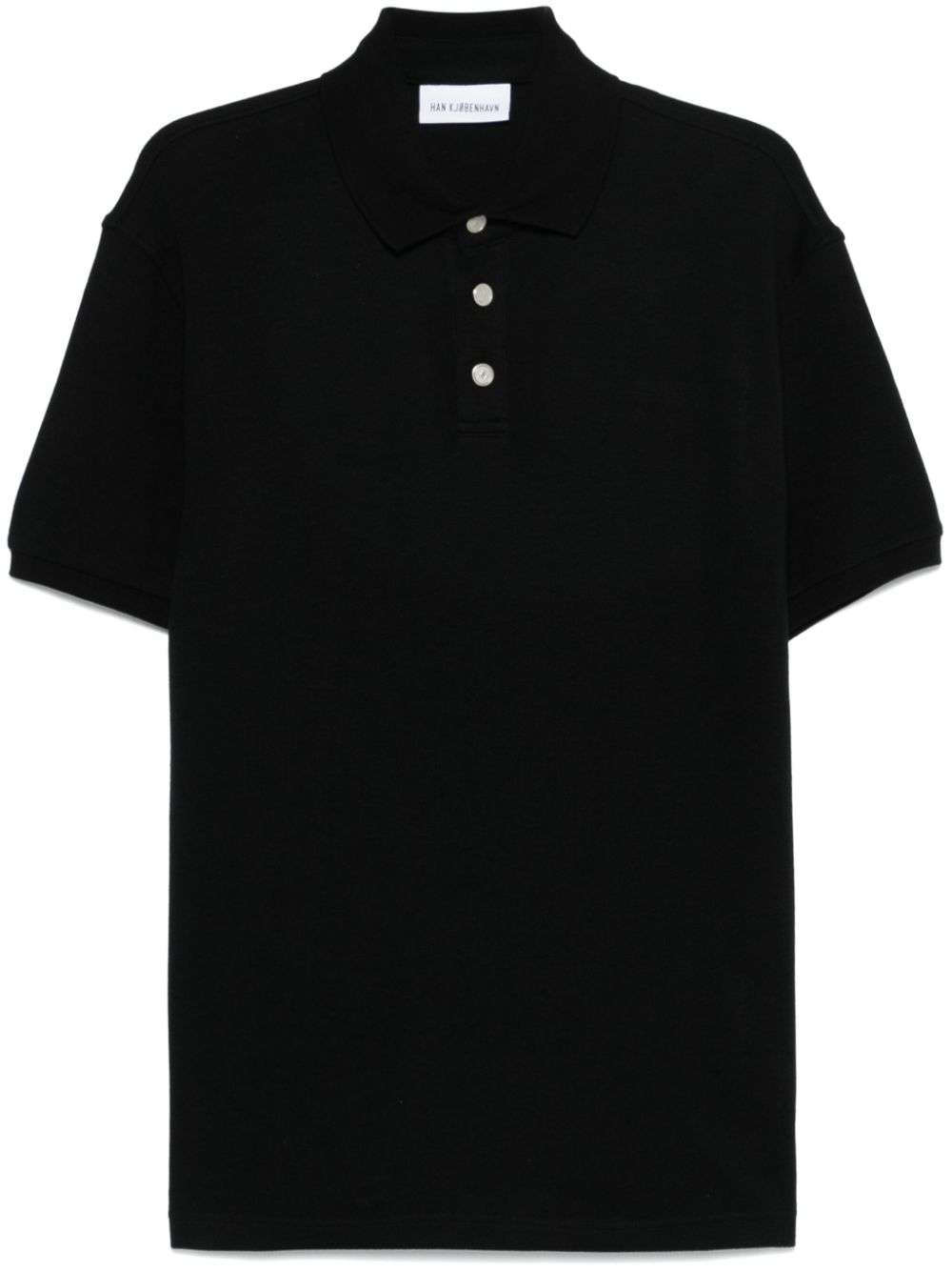 Han Kjøbenhavn piqué polo shirt - Black von Han Kjøbenhavn