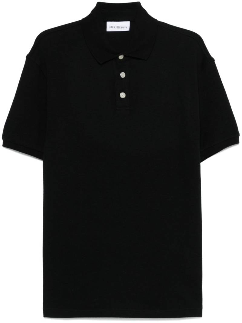 Han Kjøbenhavn piqué polo shirt - Black von Han Kjøbenhavn