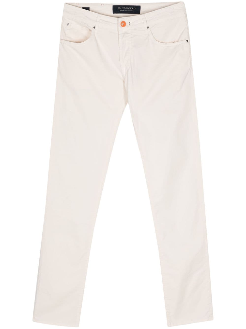 Hand Picked Orvieto mid-rise slim-fit chinos - White von Hand Picked