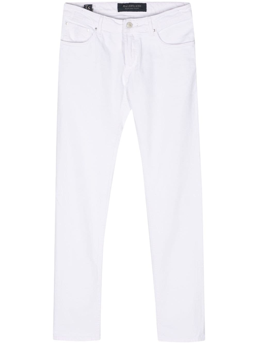 Hand Picked Orvieto mid-rise slim-fit jeans - White von Hand Picked