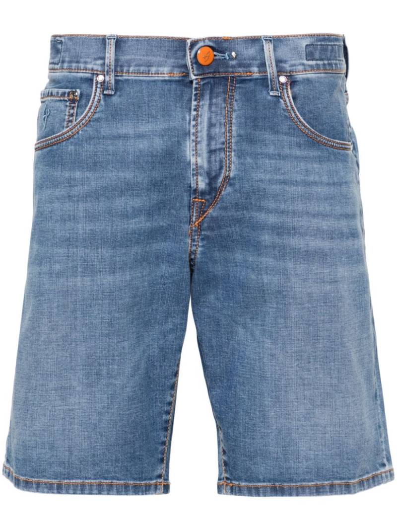 Hand Picked Poppi slim-cut denim shorts - Blue von Hand Picked