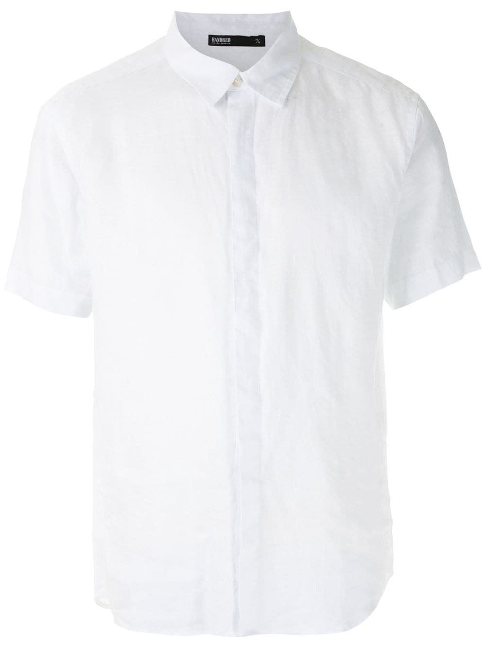 Handred linen short sleeves shirt - White von Handred