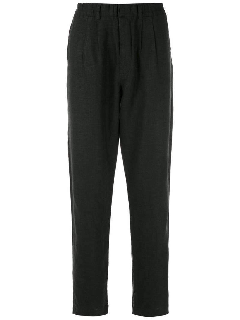 Handred linen straight trousers - Black von Handred