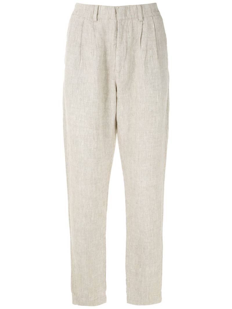 Handred linen straight trousers - Neutrals von Handred