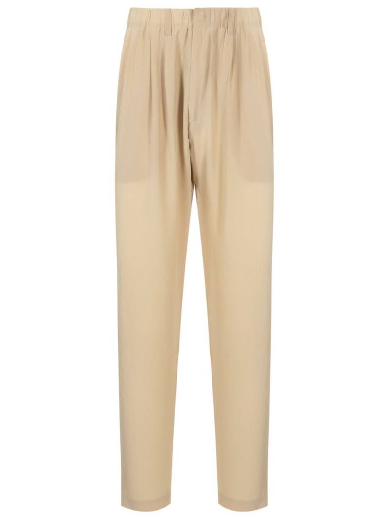 Handred pleated silk loose-fit trousers - Neutrals von Handred