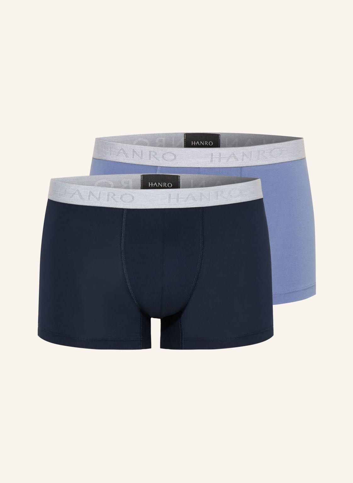 Hanro 2er-Pack Boxershorts Cotton Essentials blau von Hanro