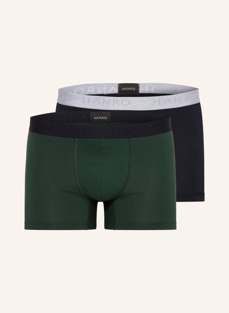 Hanro 2er-Pack Boxershorts Cotton Essentials gruen von Hanro