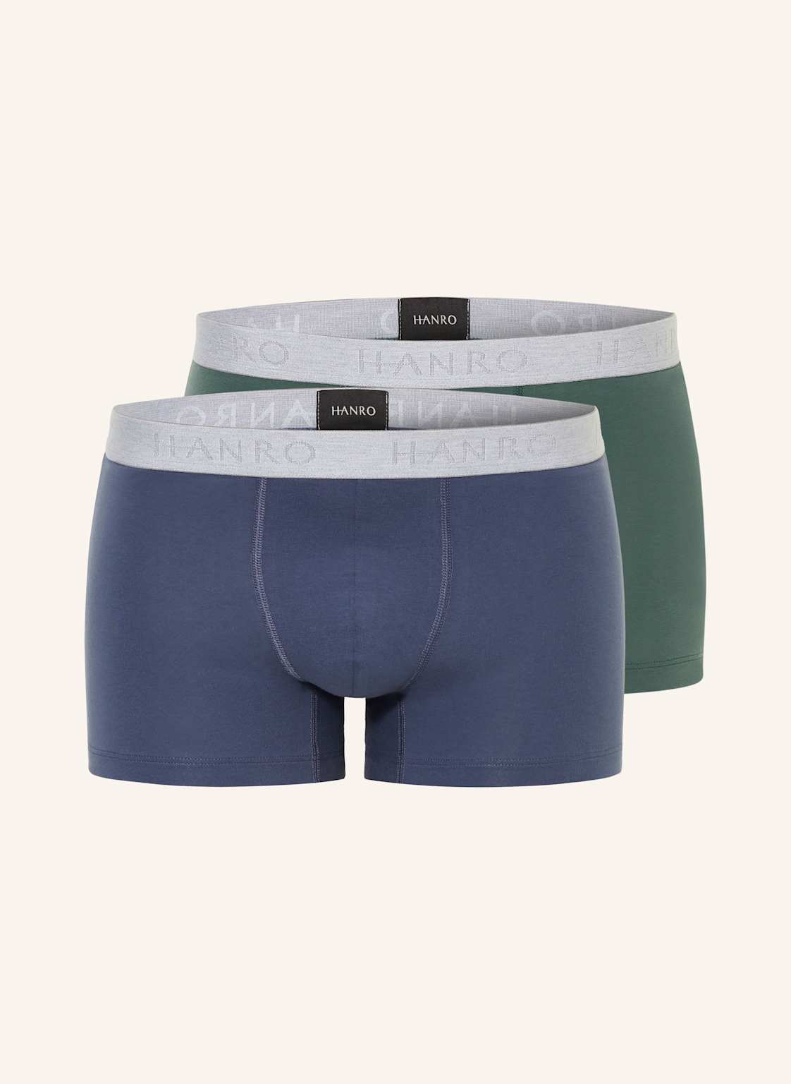 Hanro 2er-Pack Boxershorts Cotton Essentials gruen Hanro 2er-Pack Boxershorts Cotton Essentials gruen von Hanro