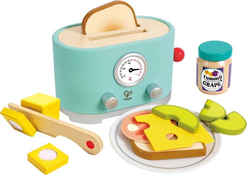 Hape Kinder-Toaster »Kling, Pop-Up-Toaster-Set«, (12 tlg.), aus Holz von Hape