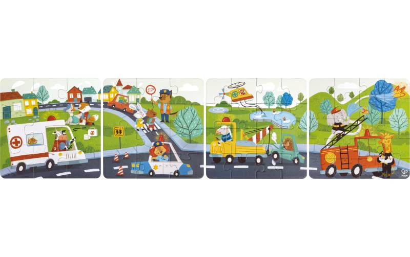 Hape Puzzle »Rettungsfahrzeuge«, (57 tlg.) von Hape