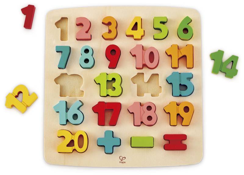 Hape Steckpuzzle »Puzzle mit Zahlen und Rechnensymbolen«, FSC®- schützt Wald - weltweit von Hape