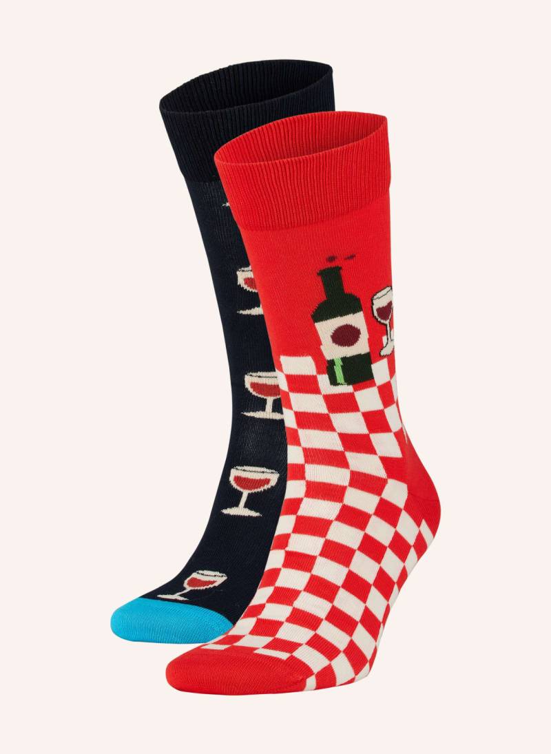 Happy Socks 2er-Pack Strümpfe Wine Mit Geschenkbox rot von Happy Socks