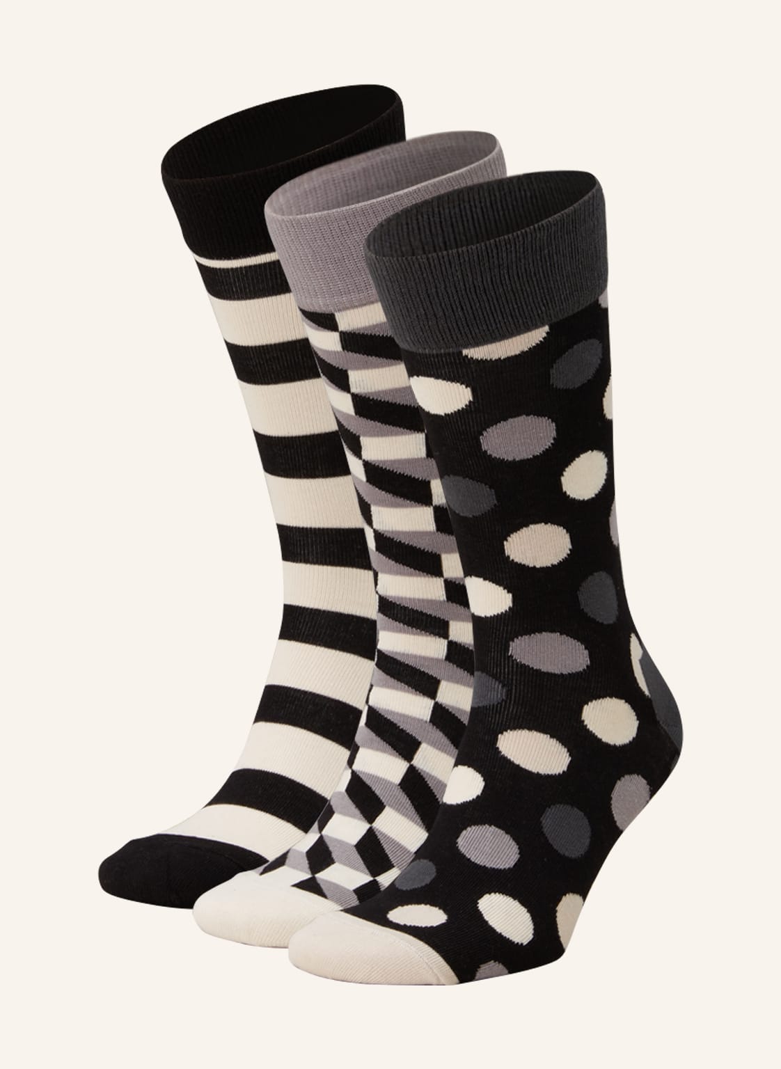 Happy Socks 4er-Pack Strümpfe Classic Black & White Mit Geschenkbox schwarz von Happy Socks